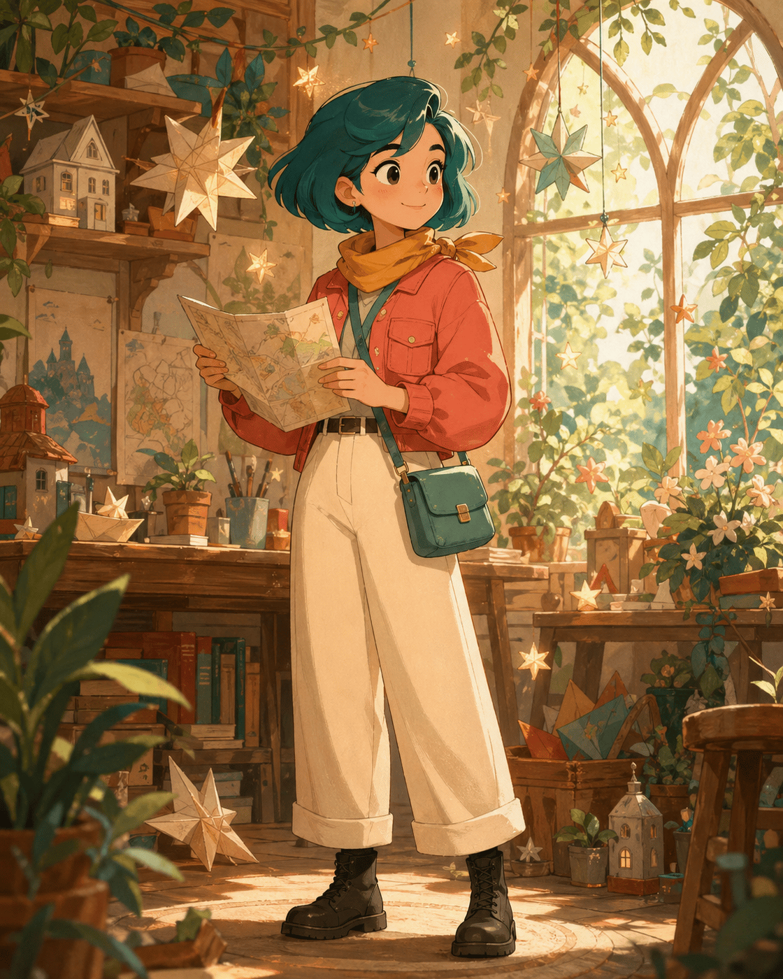 認識できる繰り返しキャラクターを使った絵本シーン