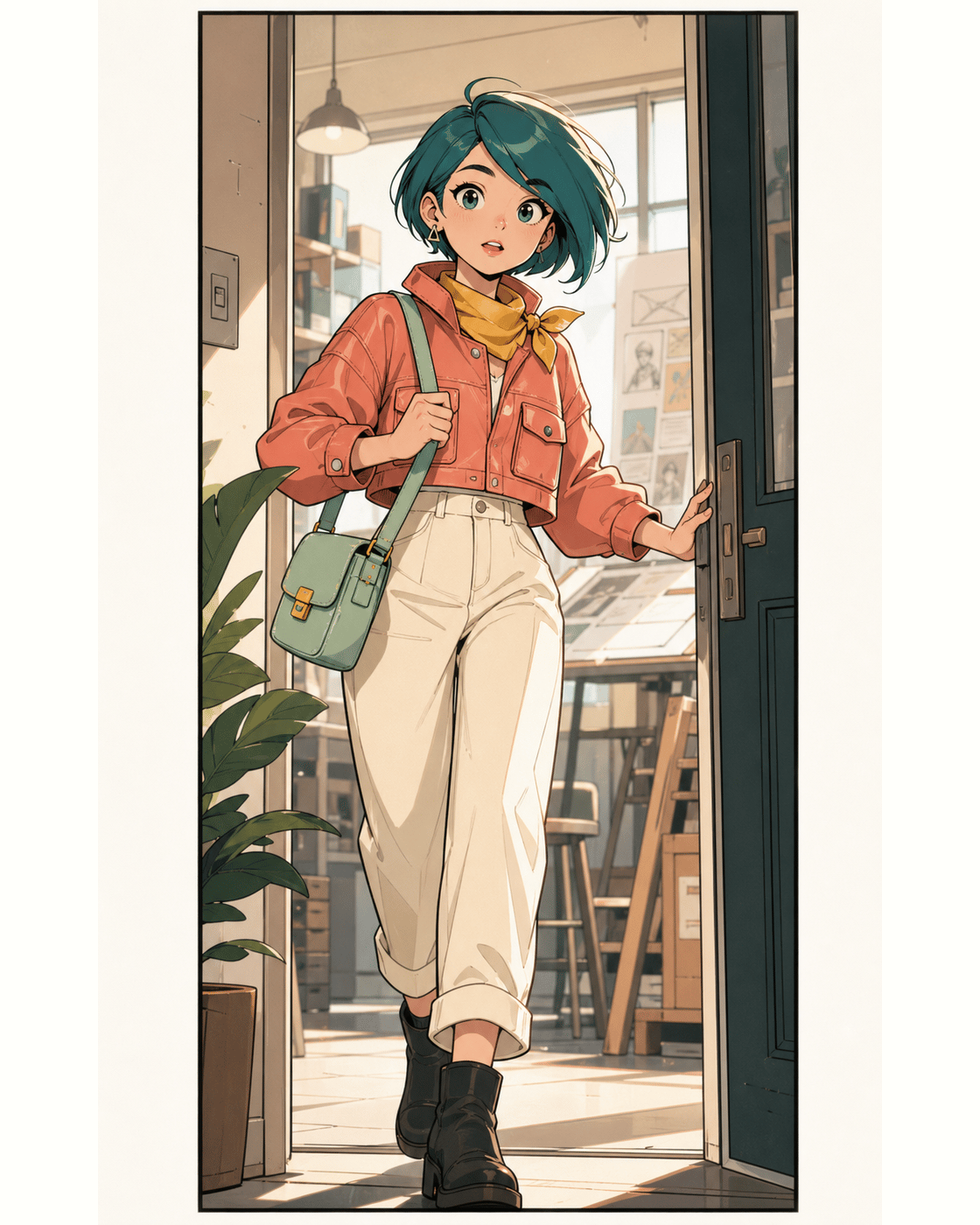 一貫したキャラクターデザインの縦長Webtoonシーン